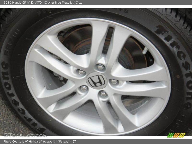 Glacier Blue Metallic / Gray 2010 Honda CR-V EX AWD