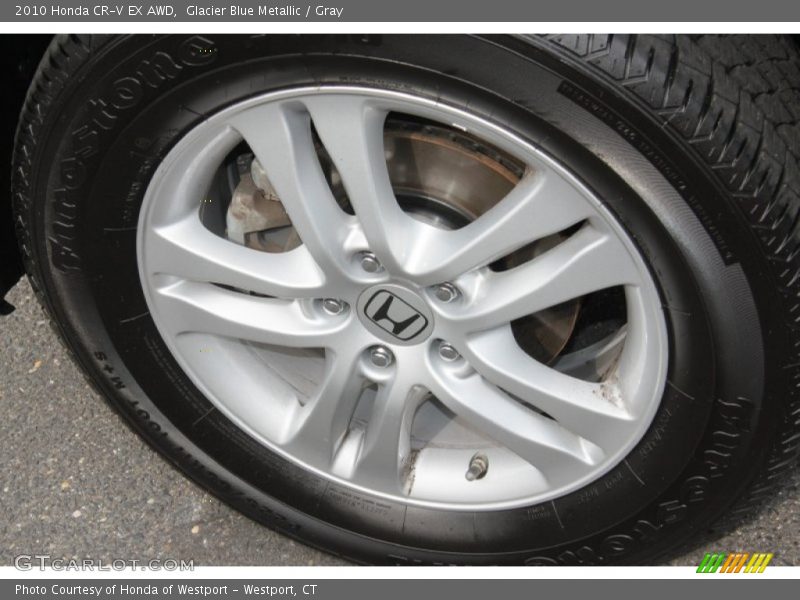 Glacier Blue Metallic / Gray 2010 Honda CR-V EX AWD