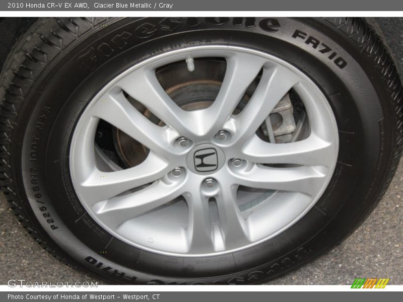 Glacier Blue Metallic / Gray 2010 Honda CR-V EX AWD