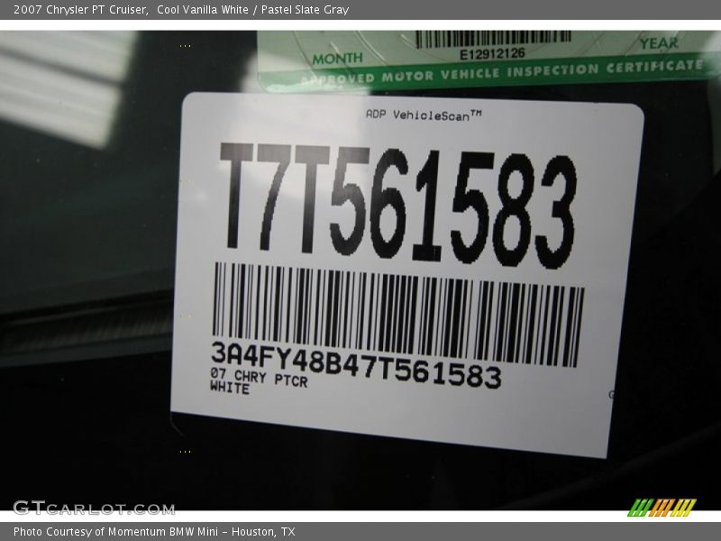 Cool Vanilla White / Pastel Slate Gray 2007 Chrysler PT Cruiser
