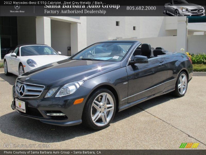 Steel Grey Metallic / Black 2012 Mercedes-Benz E 550 Cabriolet