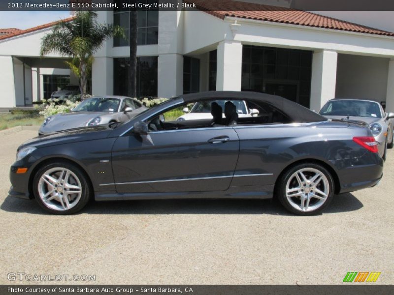 Steel Grey Metallic / Black 2012 Mercedes-Benz E 550 Cabriolet