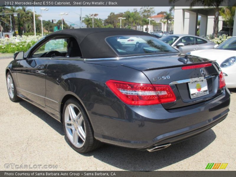 Steel Grey Metallic / Black 2012 Mercedes-Benz E 550 Cabriolet