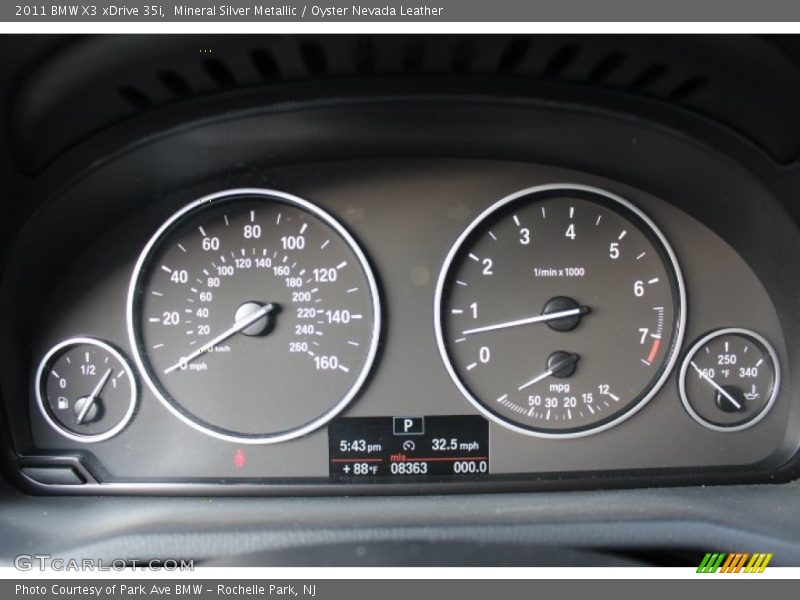 Mineral Silver Metallic / Oyster Nevada Leather 2011 BMW X3 xDrive 35i