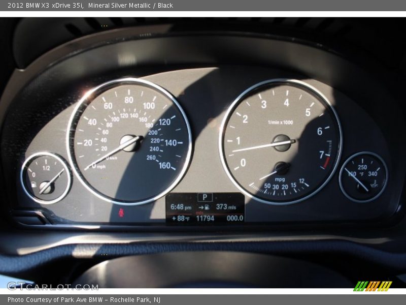 Mineral Silver Metallic / Black 2012 BMW X3 xDrive 35i