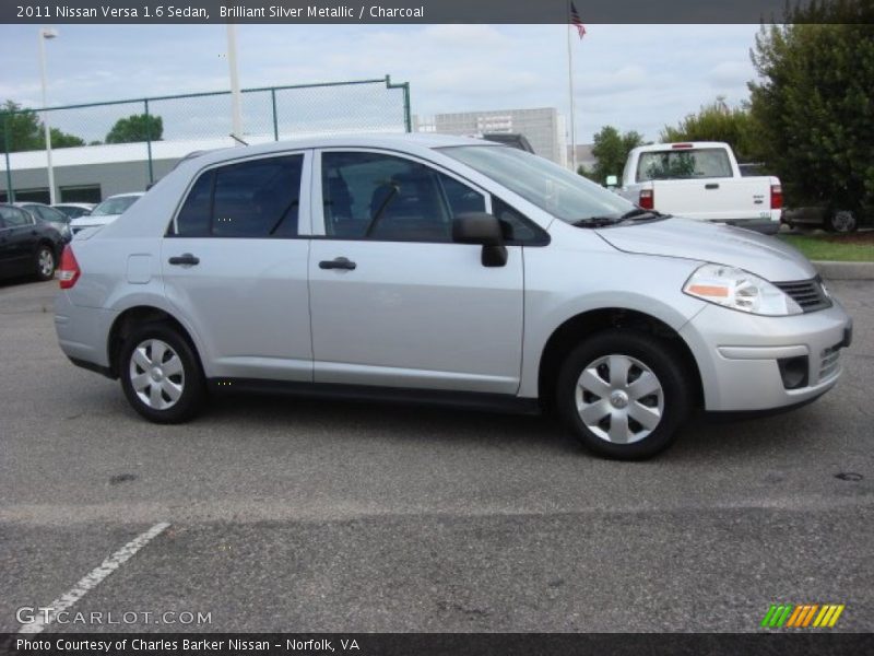 Brilliant Silver Metallic / Charcoal 2011 Nissan Versa 1.6 Sedan