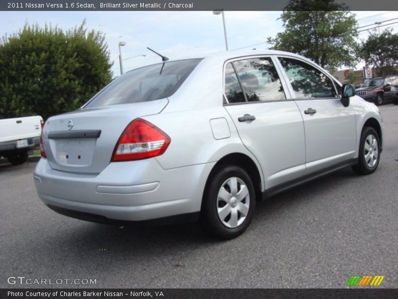 Brilliant Silver Metallic / Charcoal 2011 Nissan Versa 1.6 Sedan