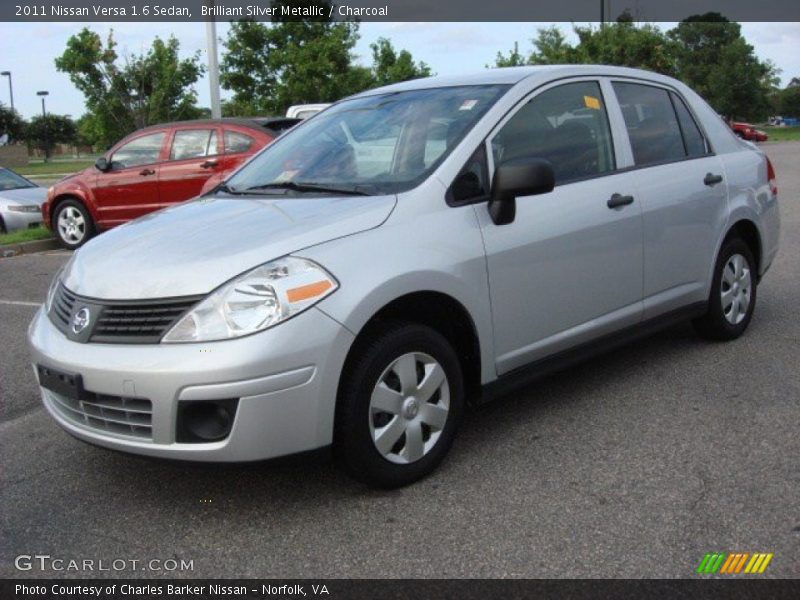 Brilliant Silver Metallic / Charcoal 2011 Nissan Versa 1.6 Sedan