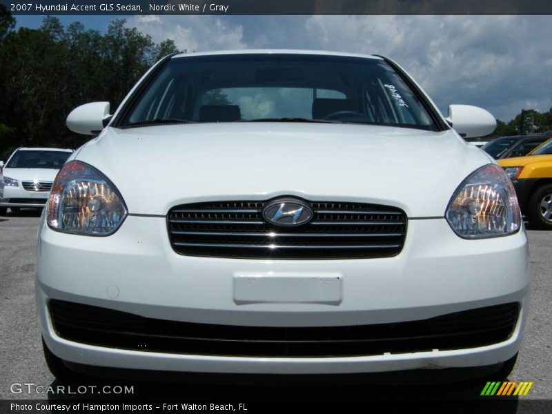 Nordic White / Gray 2007 Hyundai Accent GLS Sedan