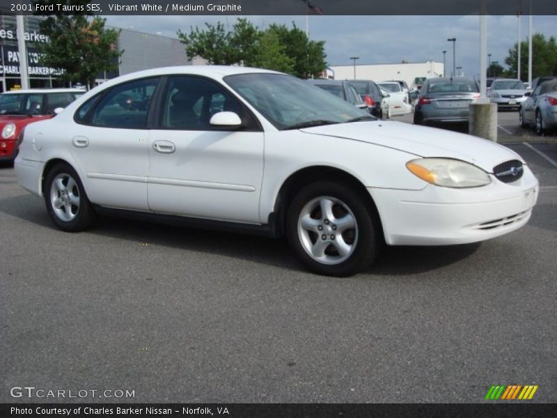 Vibrant White / Medium Graphite 2001 Ford Taurus SES