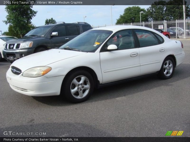 Vibrant White / Medium Graphite 2001 Ford Taurus SES