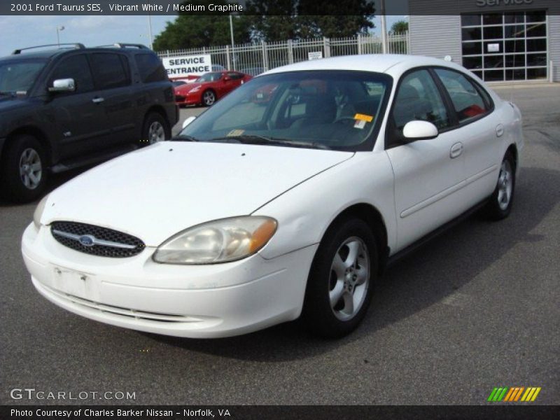 Vibrant White / Medium Graphite 2001 Ford Taurus SES