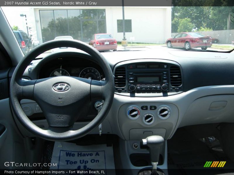 Nordic White / Gray 2007 Hyundai Accent GLS Sedan