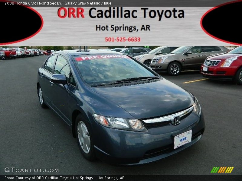 Galaxy Gray Metallic / Blue 2008 Honda Civic Hybrid Sedan
