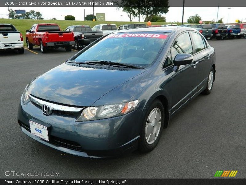 Galaxy Gray Metallic / Blue 2008 Honda Civic Hybrid Sedan