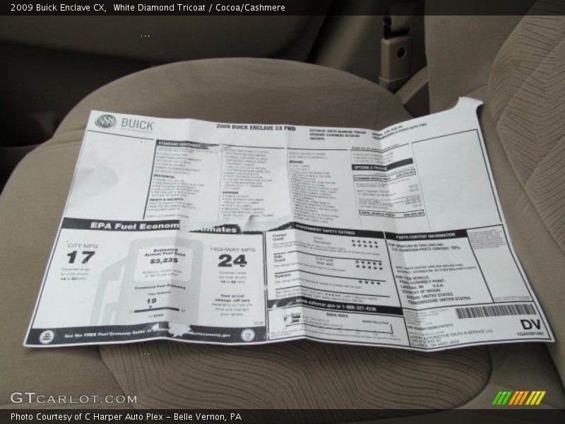 White Diamond Tricoat / Cocoa/Cashmere 2009 Buick Enclave CX
