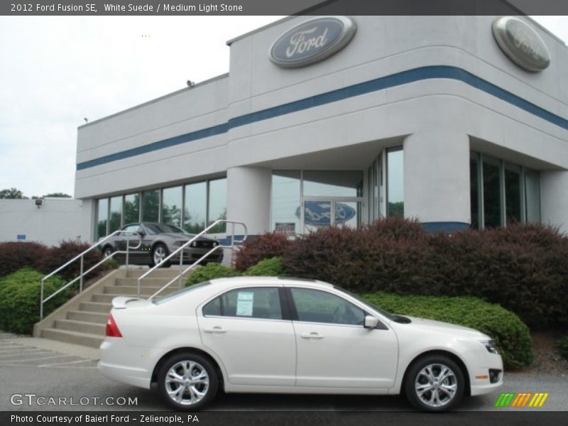 White Suede / Medium Light Stone 2012 Ford Fusion SE