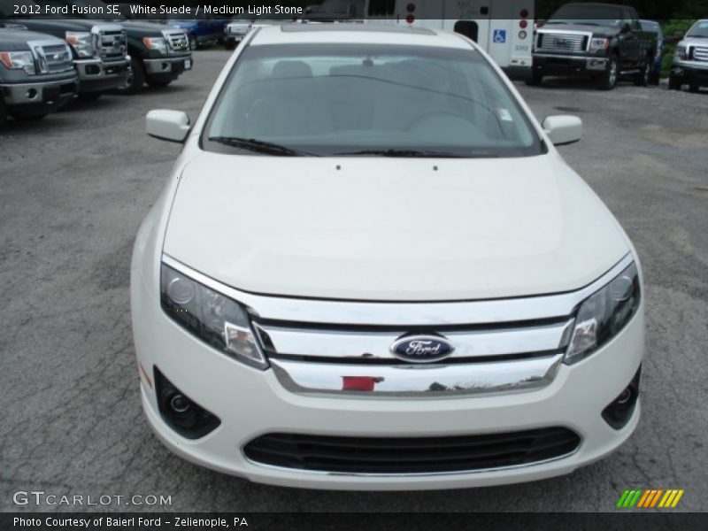 White Suede / Medium Light Stone 2012 Ford Fusion SE