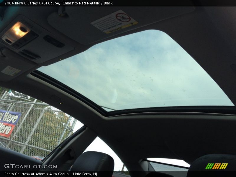 Sunroof of 2004 6 Series 645i Coupe
