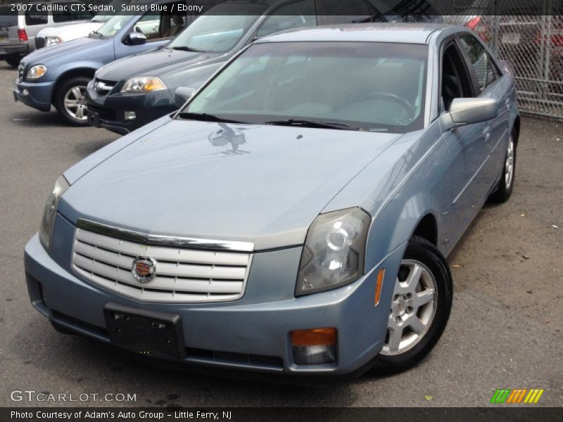 Sunset Blue / Ebony 2007 Cadillac CTS Sedan