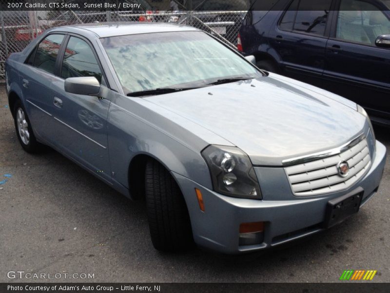 Sunset Blue / Ebony 2007 Cadillac CTS Sedan