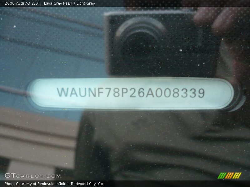 Lava Grey Pearl / Light Grey 2006 Audi A3 2.0T