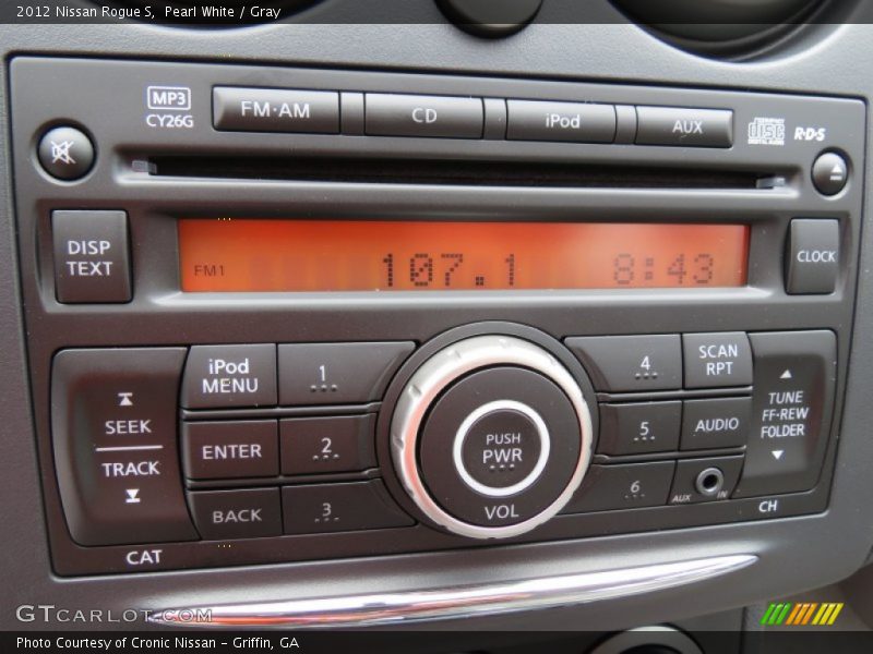 Pearl White / Gray 2012 Nissan Rogue S