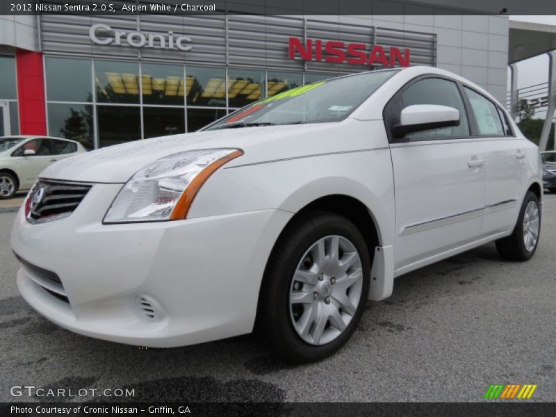 Aspen White / Charcoal 2012 Nissan Sentra 2.0 S