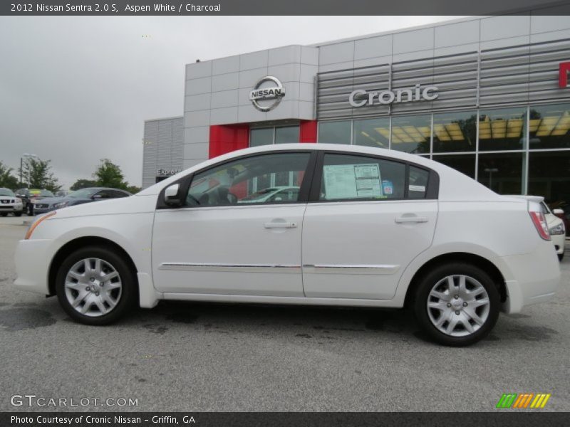 Aspen White / Charcoal 2012 Nissan Sentra 2.0 S