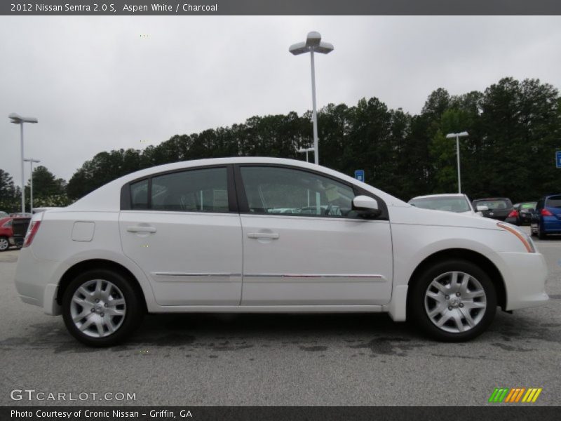 Aspen White / Charcoal 2012 Nissan Sentra 2.0 S