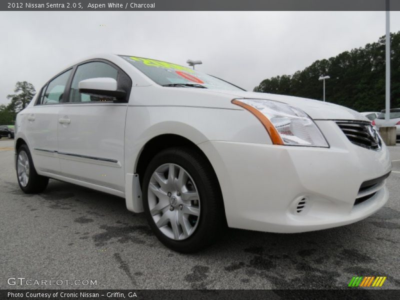 Aspen White / Charcoal 2012 Nissan Sentra 2.0 S