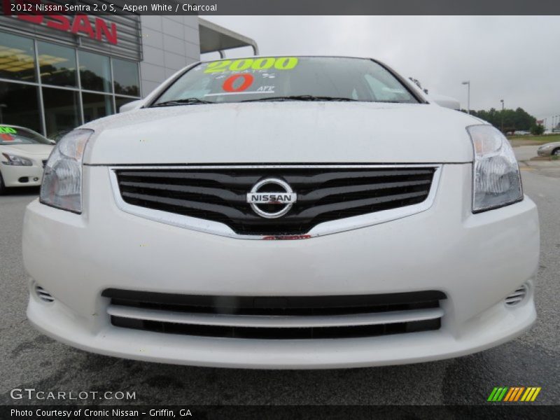 Aspen White / Charcoal 2012 Nissan Sentra 2.0 S