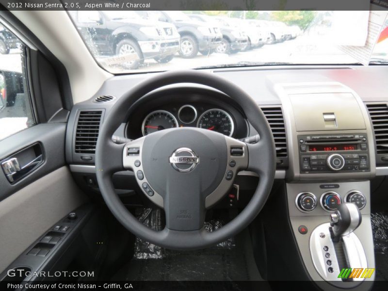 Aspen White / Charcoal 2012 Nissan Sentra 2.0 S