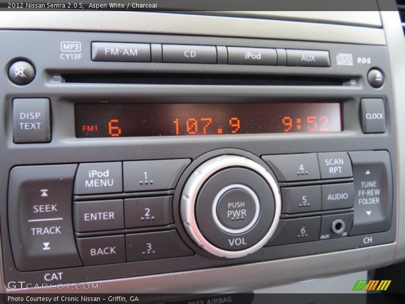 Aspen White / Charcoal 2012 Nissan Sentra 2.0 S