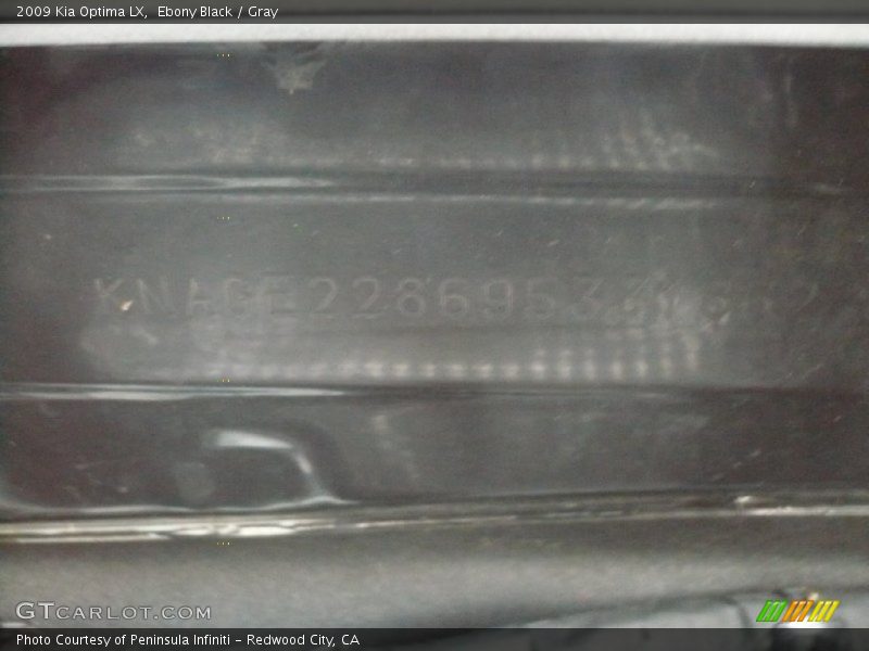 Ebony Black / Gray 2009 Kia Optima LX