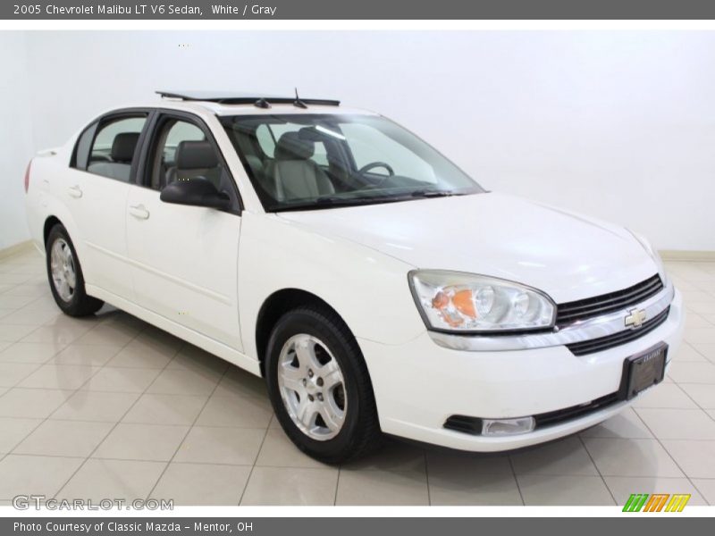White / Gray 2005 Chevrolet Malibu LT V6 Sedan