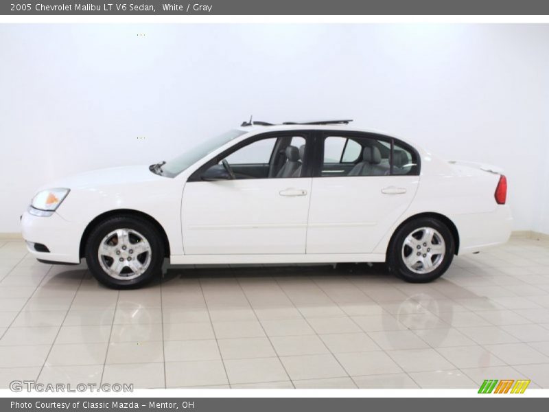 White / Gray 2005 Chevrolet Malibu LT V6 Sedan