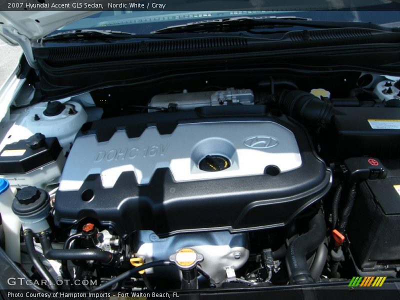 Nordic White / Gray 2007 Hyundai Accent GLS Sedan
