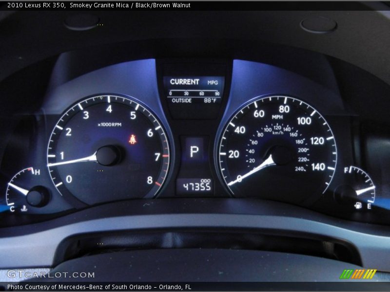 Smokey Granite Mica / Black/Brown Walnut 2010 Lexus RX 350