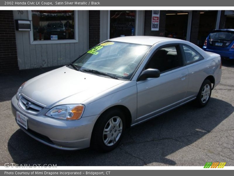 Satin Silver Metallic / Black 2002 Honda Civic LX Coupe