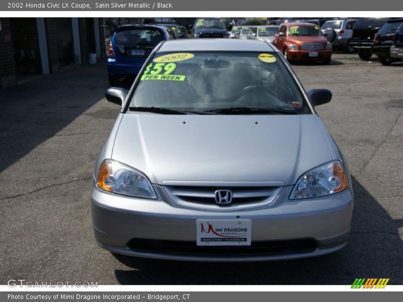 Satin Silver Metallic / Black 2002 Honda Civic LX Coupe