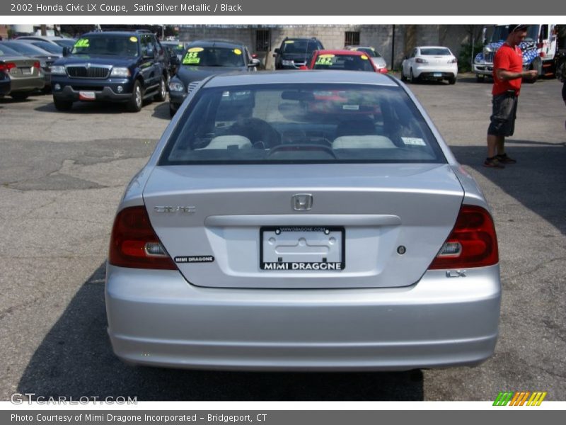 Satin Silver Metallic / Black 2002 Honda Civic LX Coupe