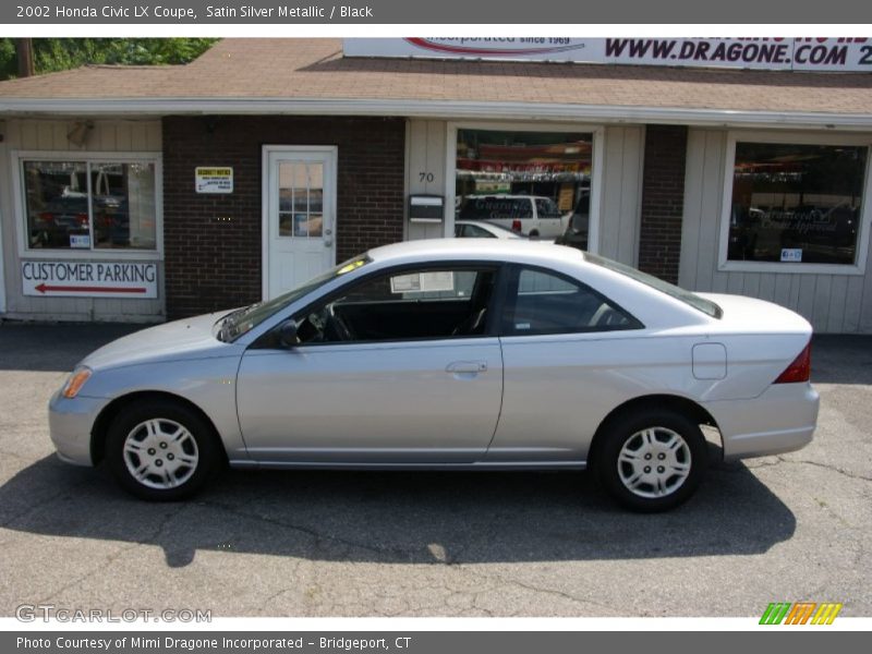 Satin Silver Metallic / Black 2002 Honda Civic LX Coupe