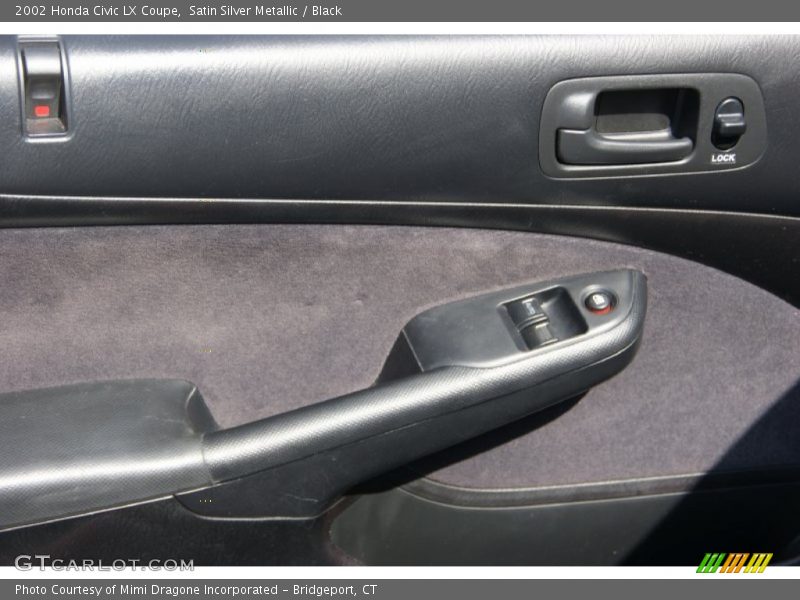 Satin Silver Metallic / Black 2002 Honda Civic LX Coupe