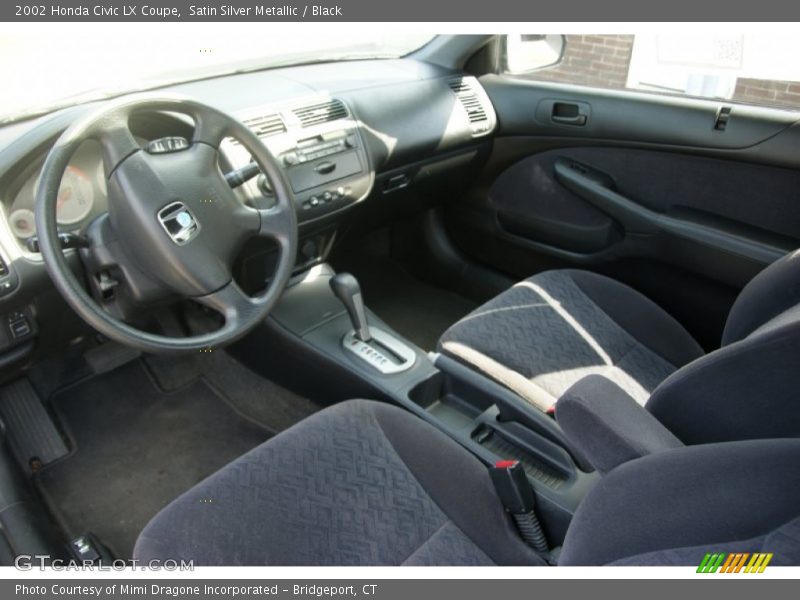 Satin Silver Metallic / Black 2002 Honda Civic LX Coupe