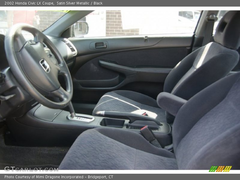 Satin Silver Metallic / Black 2002 Honda Civic LX Coupe