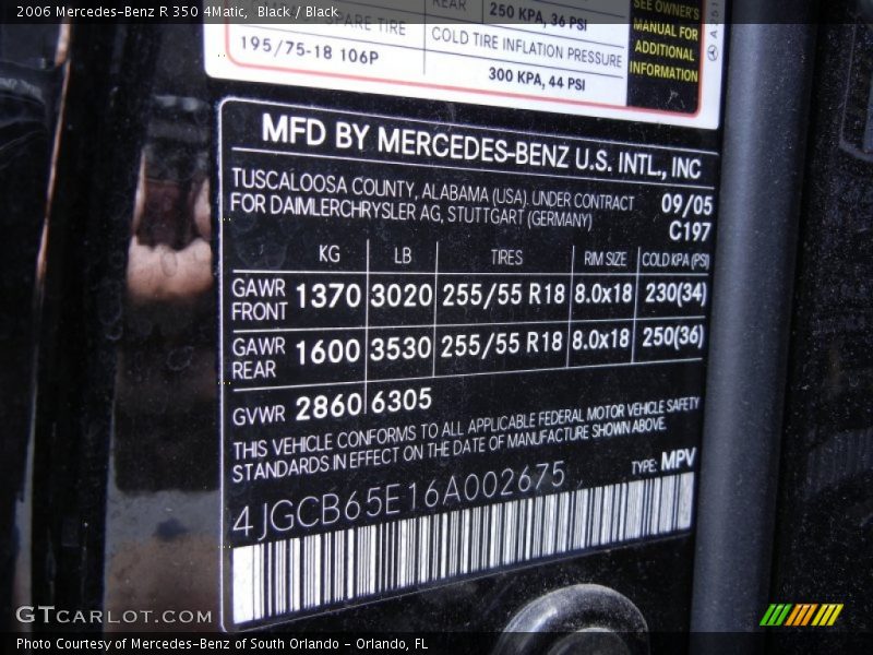 Black / Black 2006 Mercedes-Benz R 350 4Matic