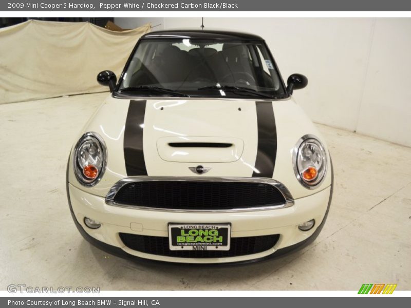 Pepper White / Checkered Carbon Black/Black 2009 Mini Cooper S Hardtop