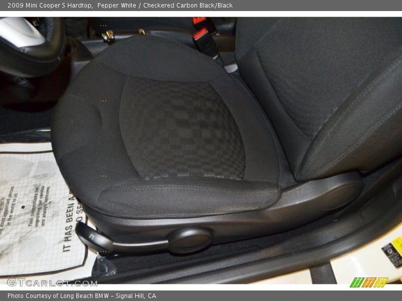 Pepper White / Checkered Carbon Black/Black 2009 Mini Cooper S Hardtop