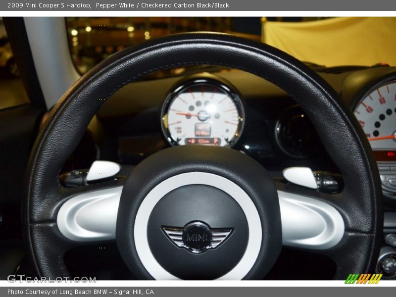 Pepper White / Checkered Carbon Black/Black 2009 Mini Cooper S Hardtop